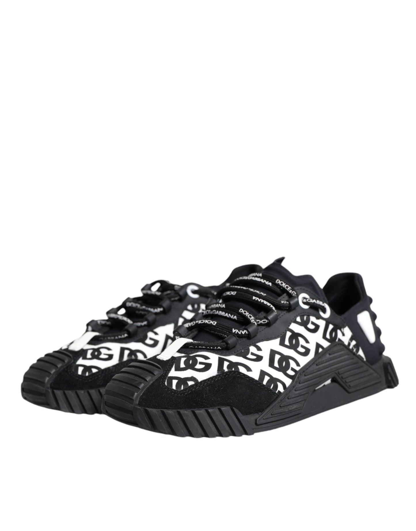 Dolce & Gabbana Black Logo Lace Up Low Top NS1 Sneakers Men's Shoes ()