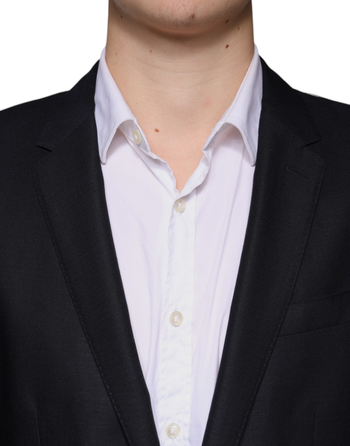 Dolce & Gabbana Dark Blue Wool Single Breasted Dress Coat Men's Blazer