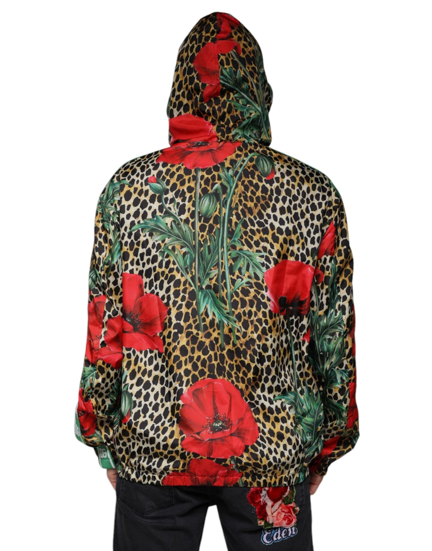 Dolce & Gabbana Multicolor Leopard Floral Hooded Men's Jacket ()
