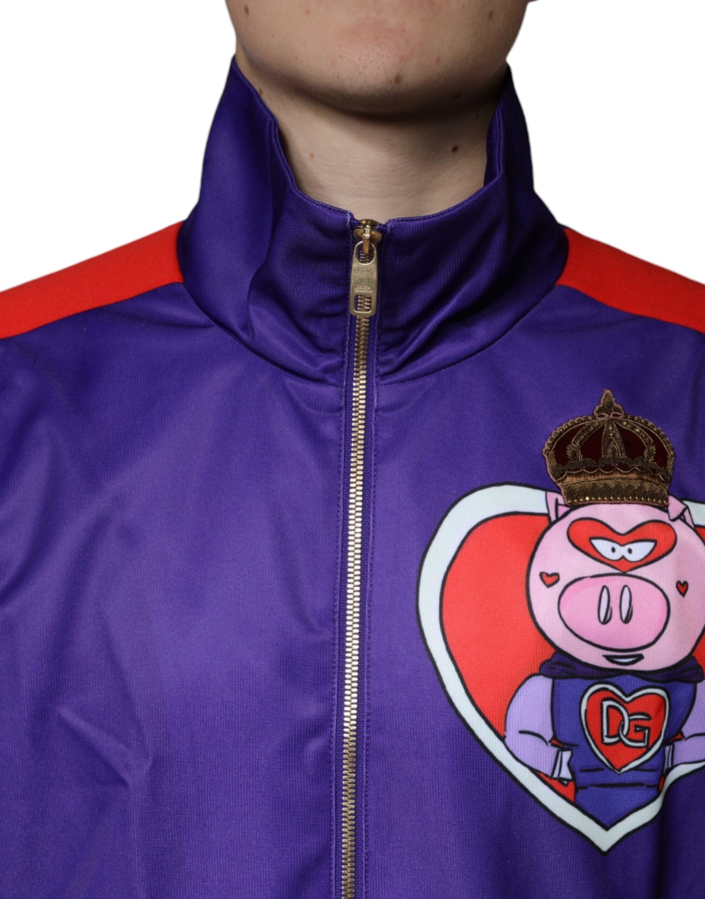 Dolce & Gabbana Purple YEAR OF THE PIG Full Zip Bomber Men's Jacket ()