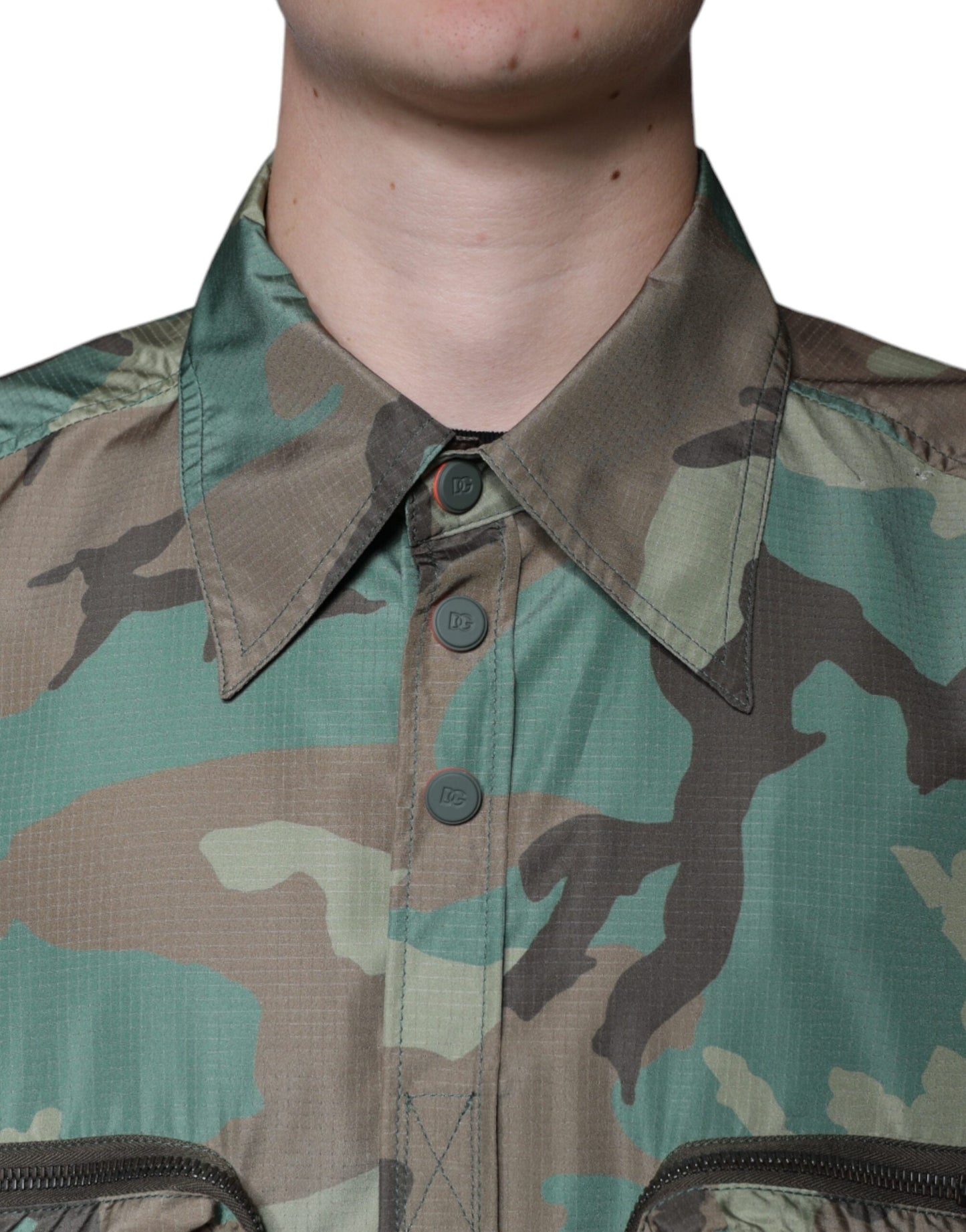 Dolce & Gabbana Multicolor Camouflage Button Down Men's Shirt ()