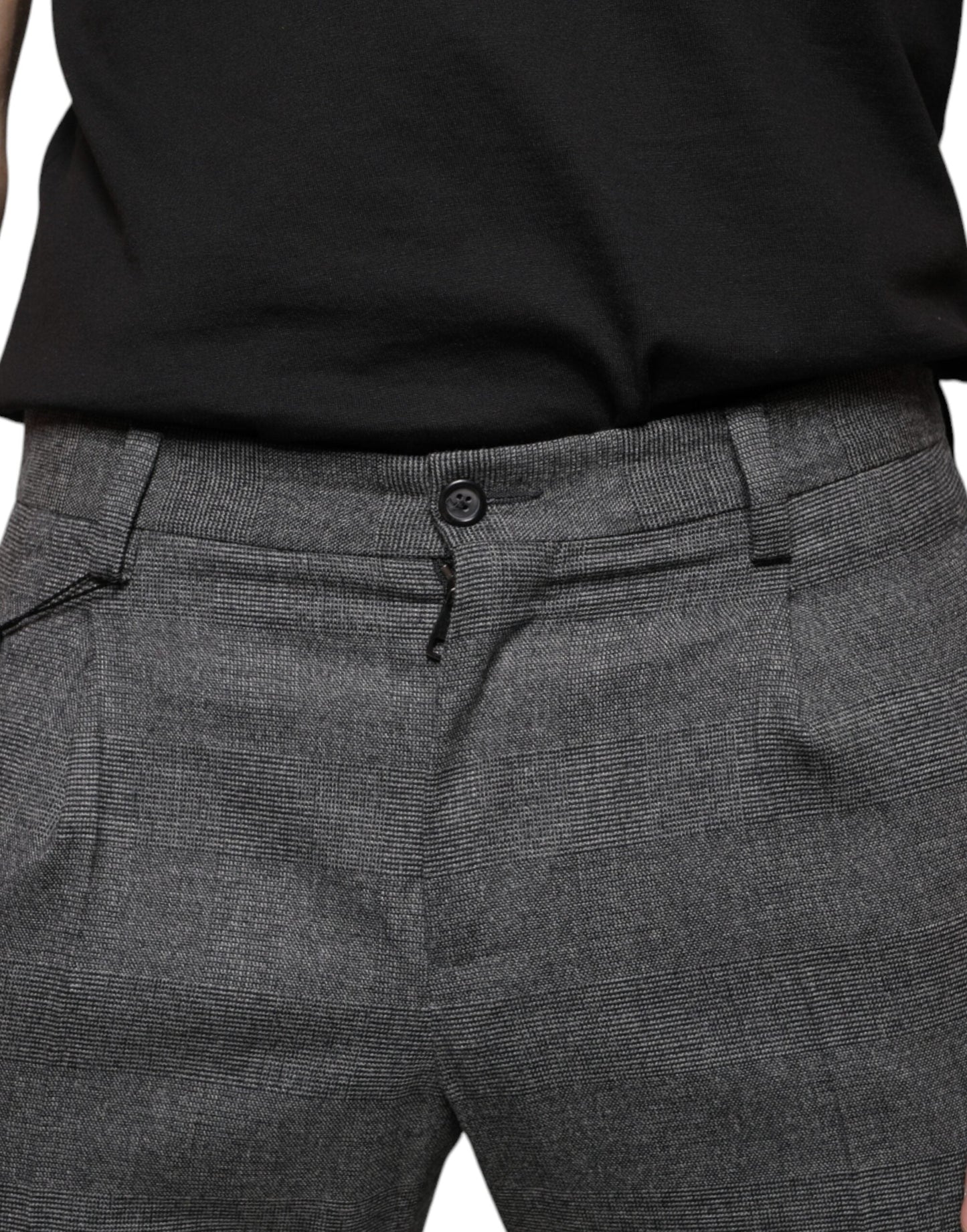 Dolce & Gabbana Gray Check Tartan Wool Skinny Men's Pants