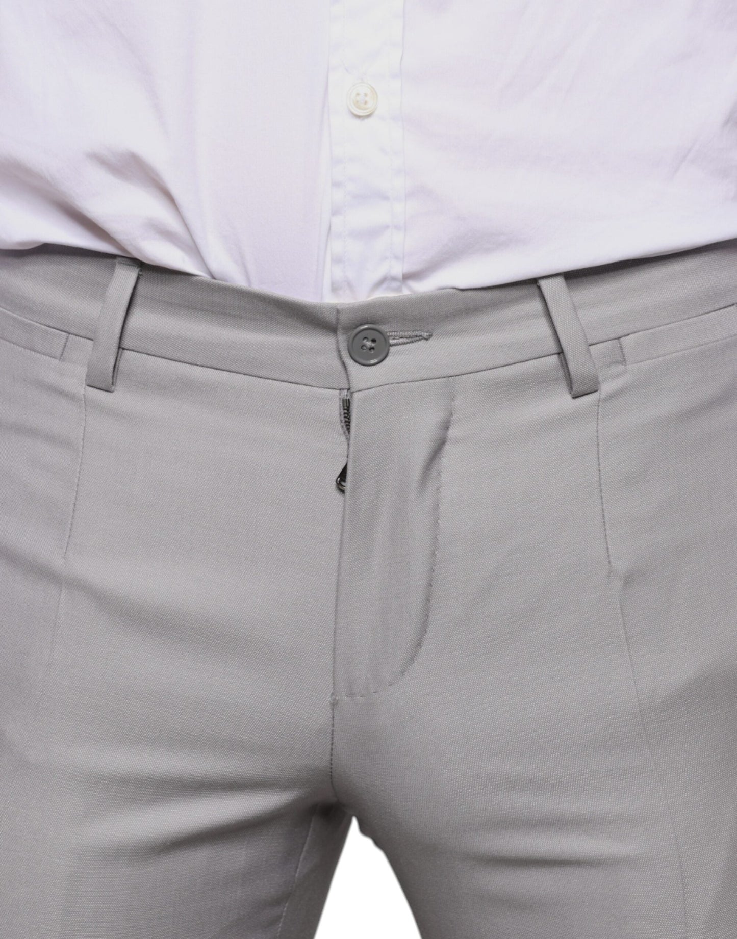 Dolce & Gabbana Light Gray Wool Dress Men's Pants