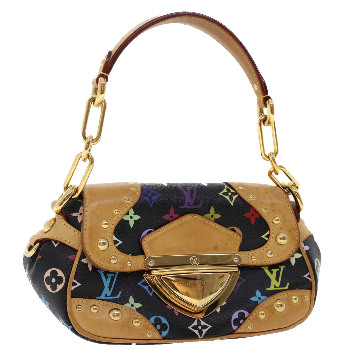 LOUIS VUITTON Monogram Multicolor Marilyn Shoulder Bag Black LV 46978