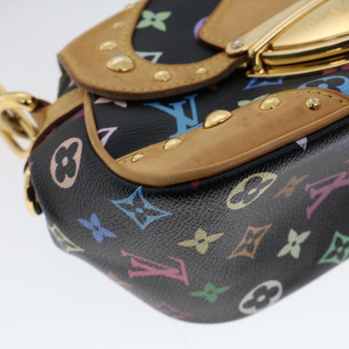 LOUIS VUITTON Monogram Multicolor Marilyn Shoulder Bag Black LV 46978