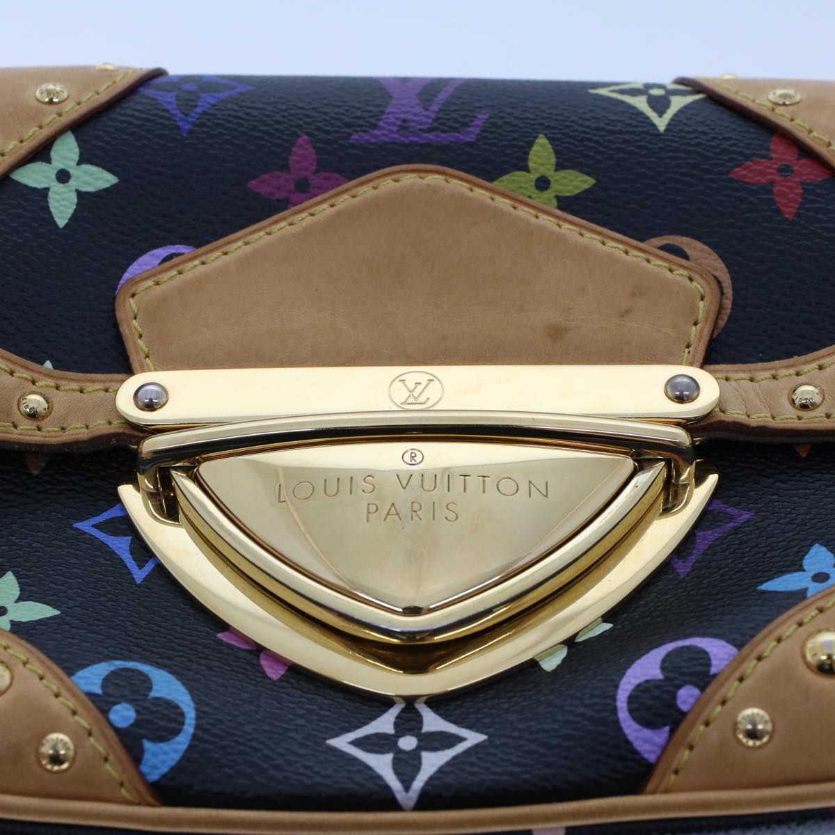 LOUIS VUITTON Monogram Multicolor Marilyn Shoulder Bag Black LV 46978