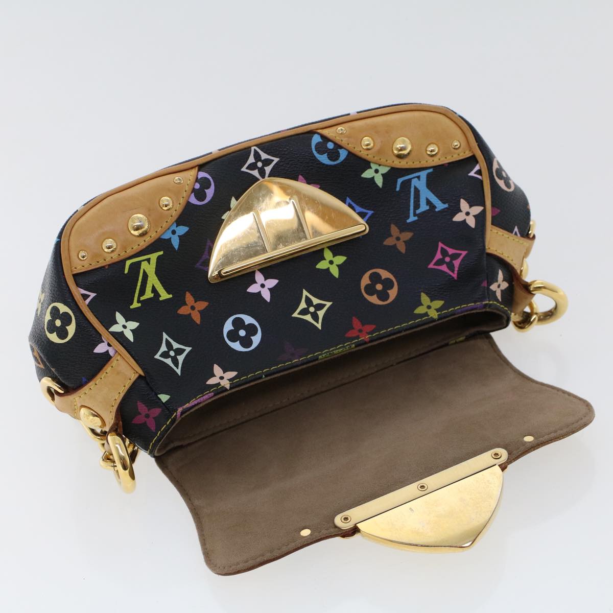 LOUIS VUITTON Monogram Multicolor Marilyn Shoulder Bag Black LV 46978