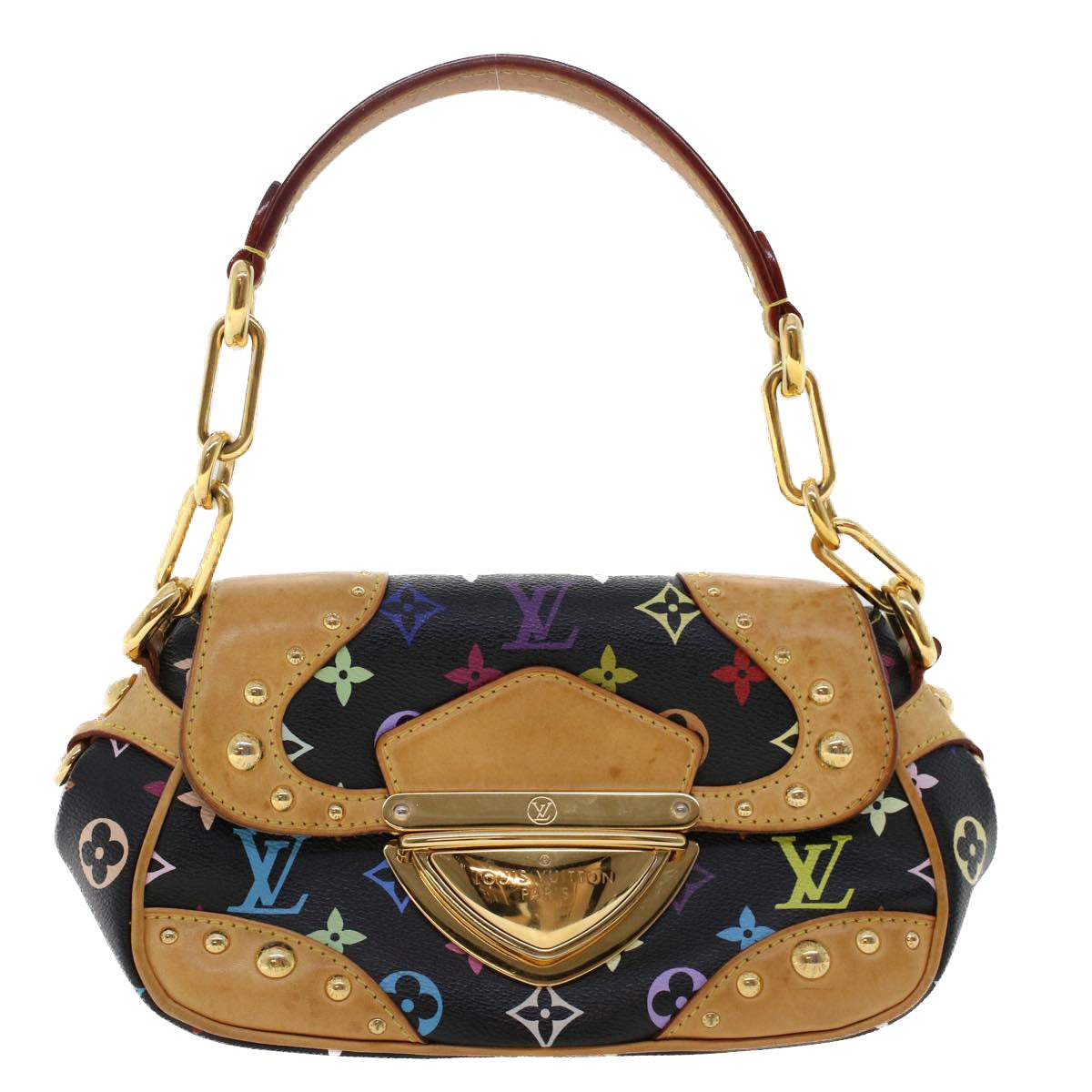 LOUIS VUITTON Monogram Multicolor Marilyn Shoulder Bag Black LV 46978