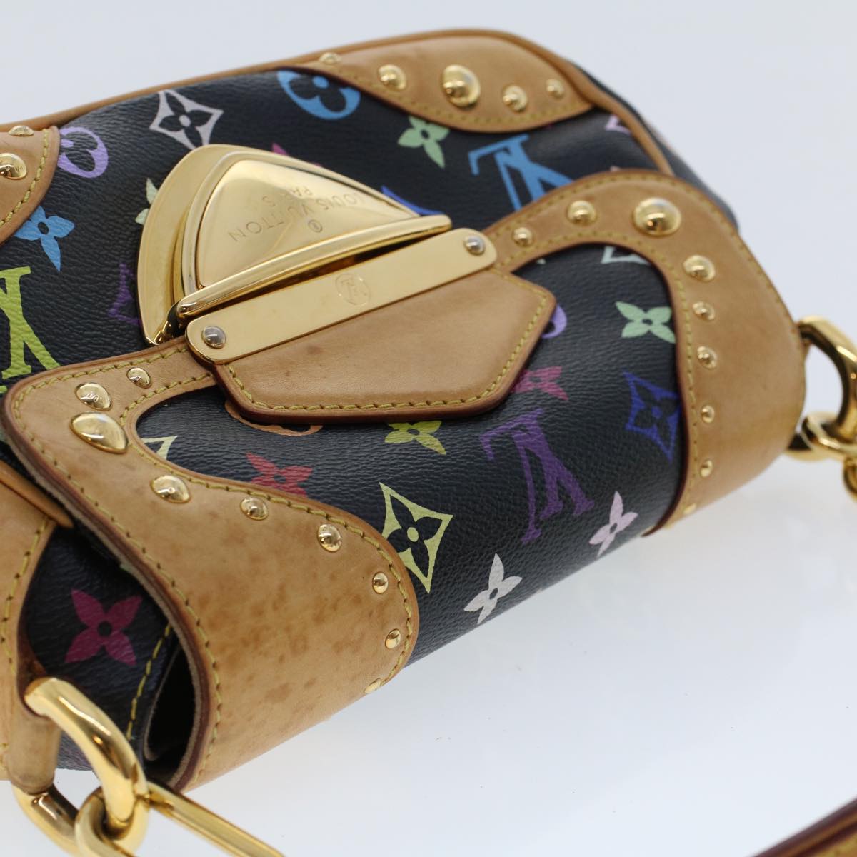 LOUIS VUITTON Monogram Multicolor Marilyn Shoulder Bag Black LV 46978