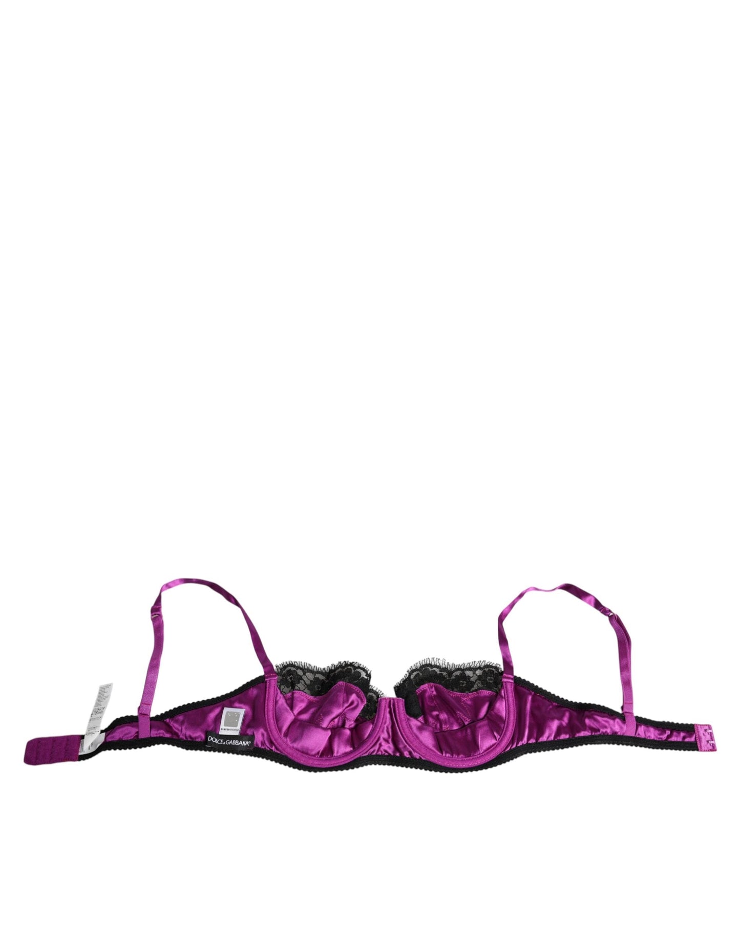 Dolce & Gabbana Purple Silk Underwired Balconette Bra Women's Underwear