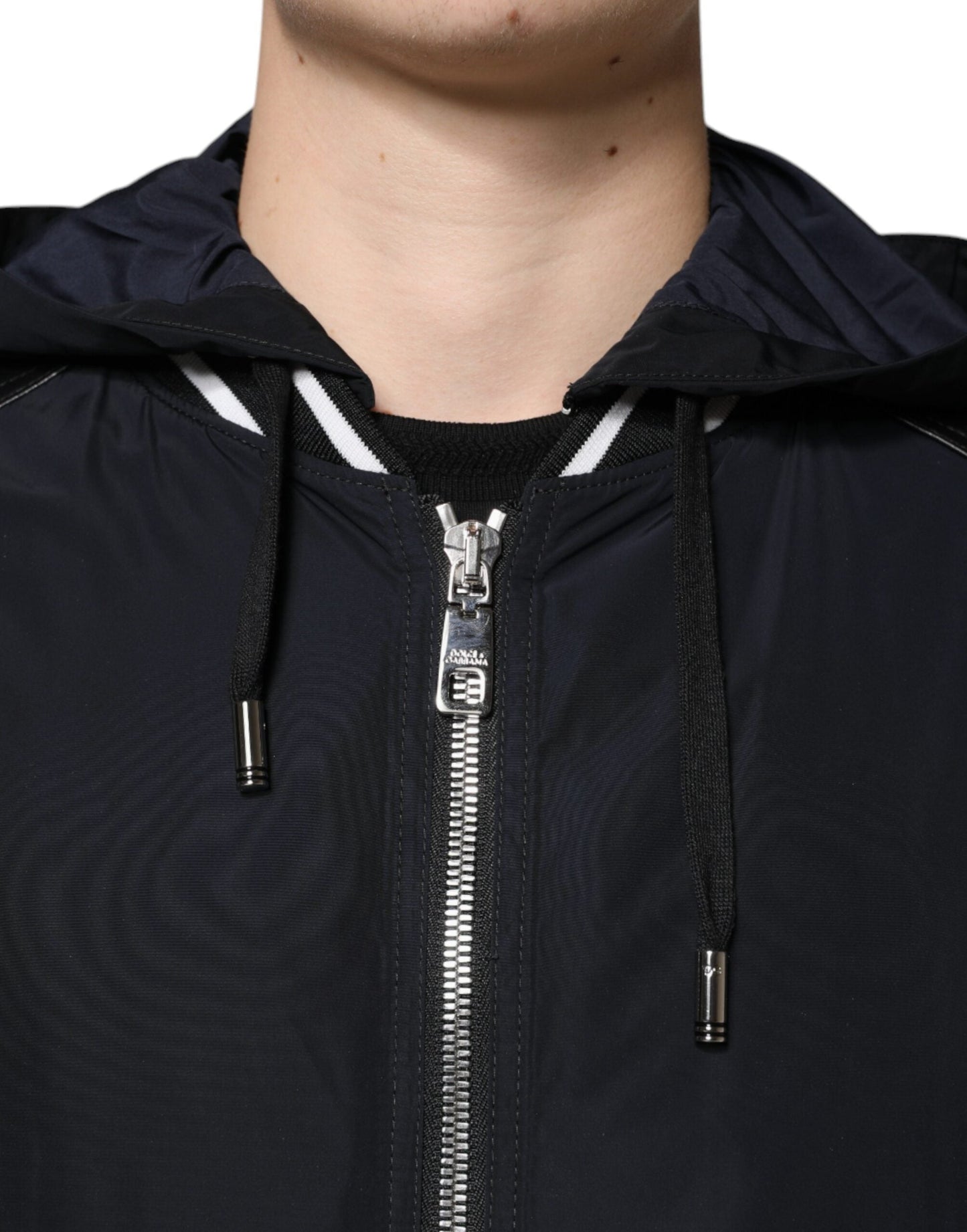 Dolce & Gabbana Black Hooded Full Zip Men Bomber Men's Jacket ()