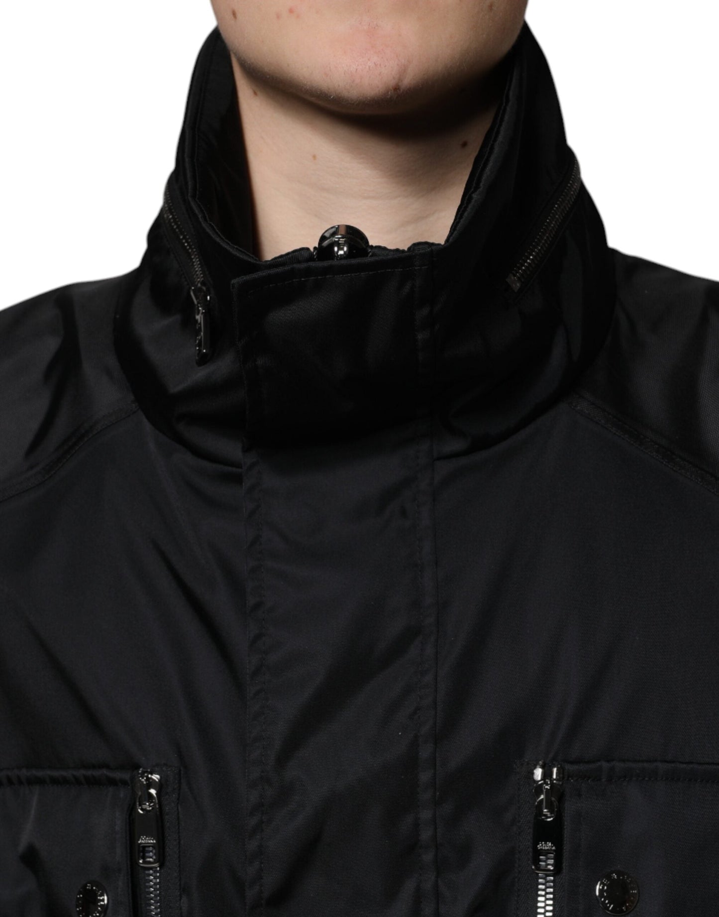 Dolce & Gabbana Black Nylon Winter Men Parka Coat Men's Jacket