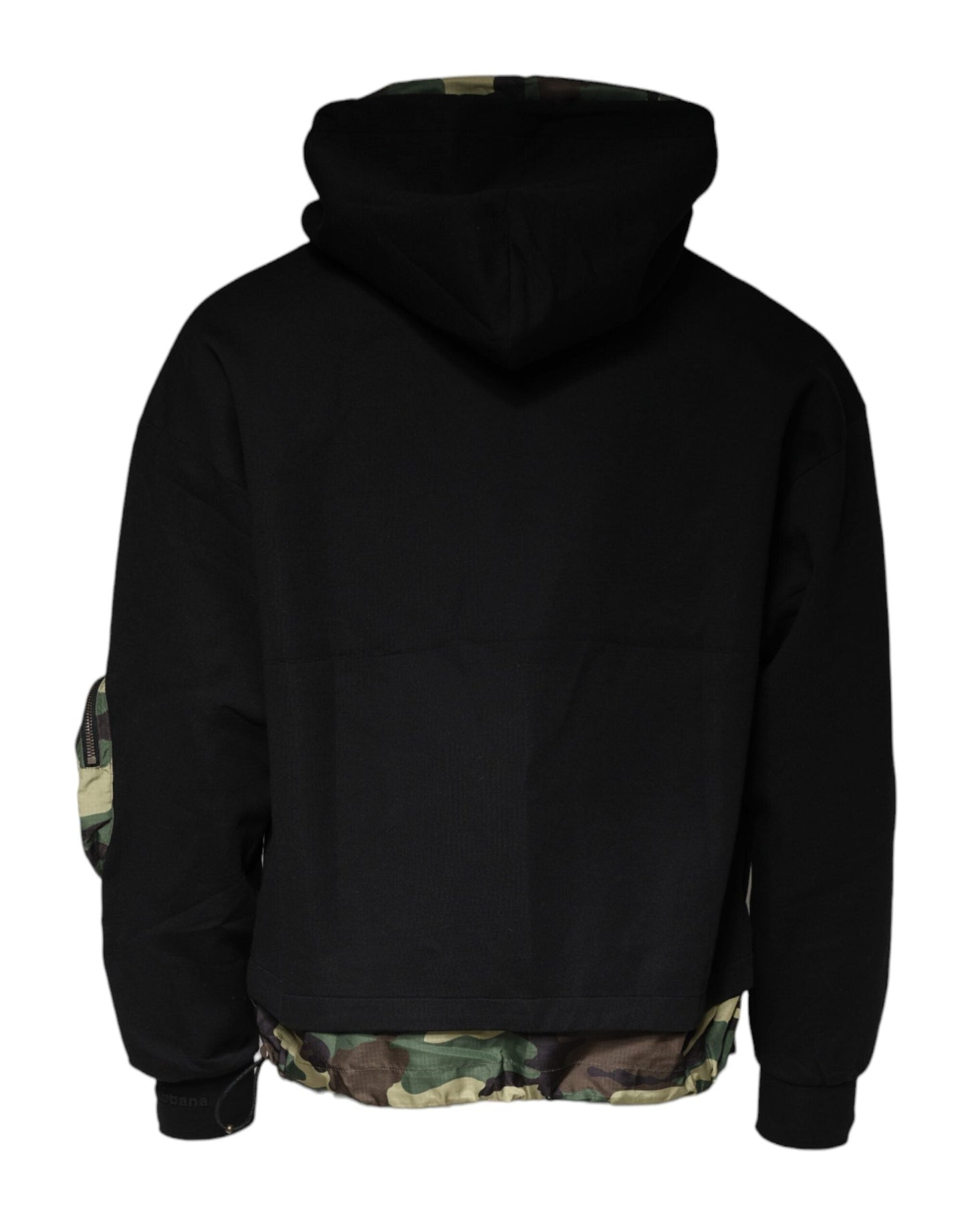 Dolce & Gabbana Black Pocket CottonHooded Sweatshirt Men's Sweater ()