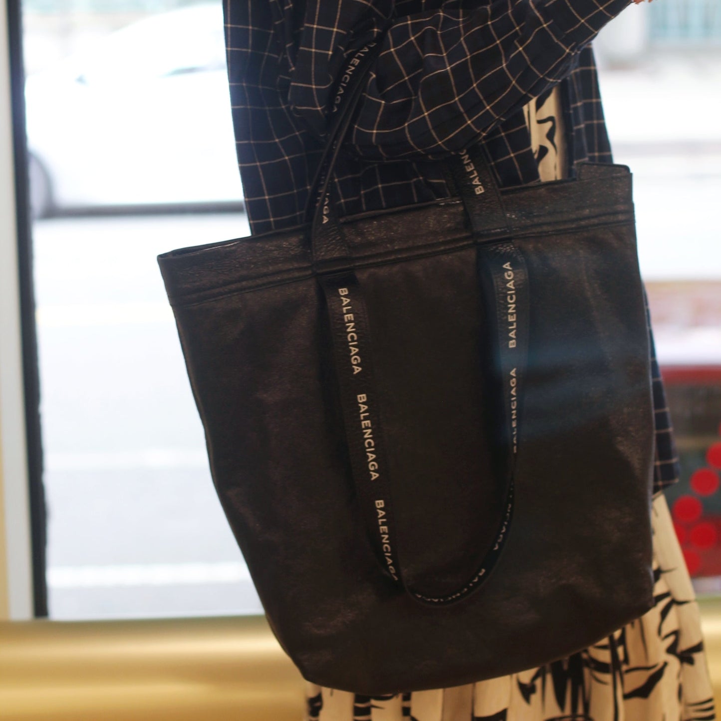 Balenciaga Agneau Logo Printed Carry Tote TWS