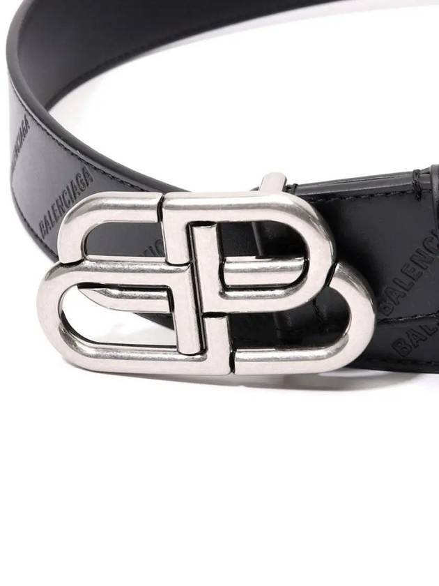 Balenciaga BB Logo Leather Belt Black