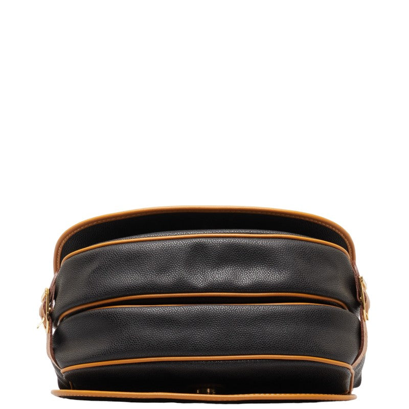 Balenciaga Valentino BB logo sliding shoulder bag brown black PVC leather ladies