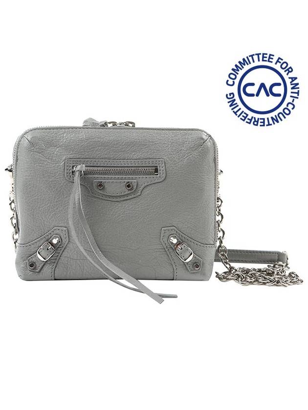 Balenciaga Classic Reporter Chain Cross Bag Grey