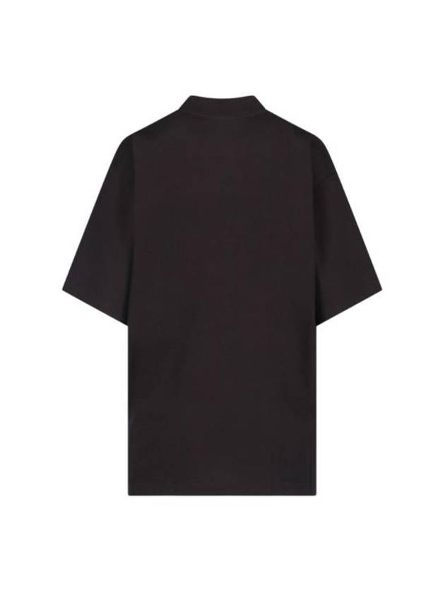 Balenciaga Logo Print Medium Fit Short Sleeve T-Shirt Black