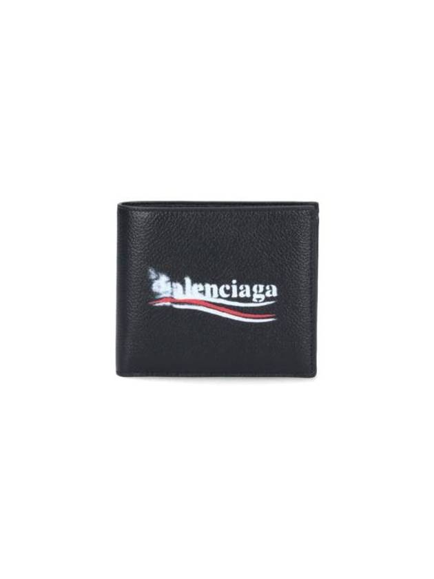Balenciaga Wave Logo Half Wallet Black