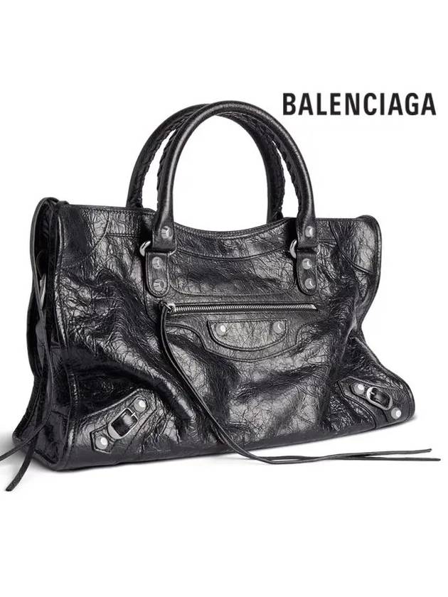 Balenciaga Le City Medium Leather Tote Bag Black