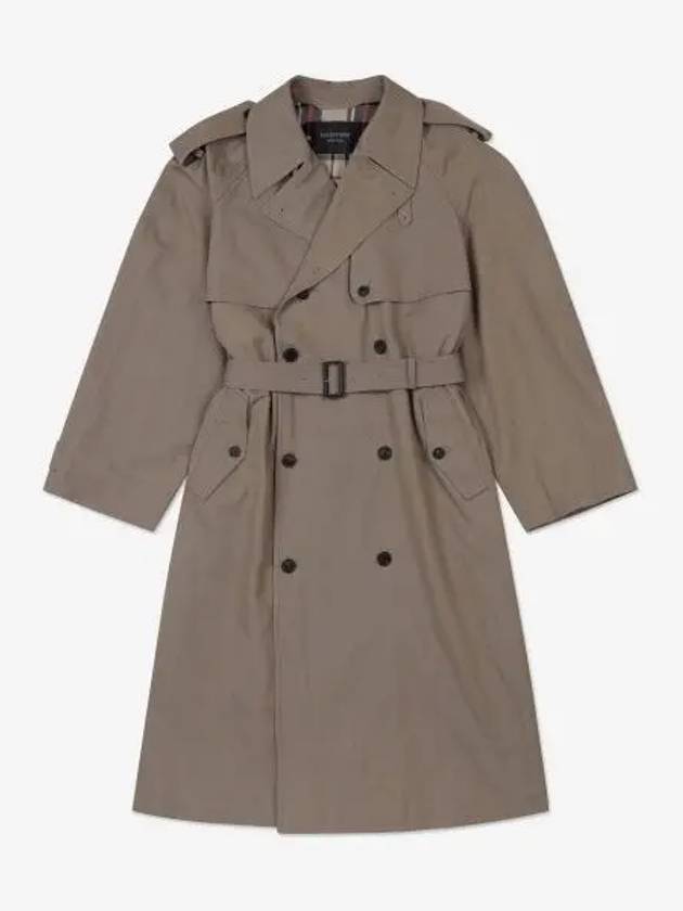 Balenciaga WoMen's Oversized Shoulder Tab Trench Coat Beige