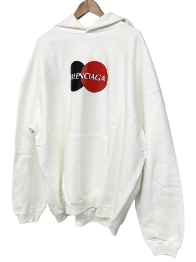 Balenciaga Logo Print Over Fit Hoodie White