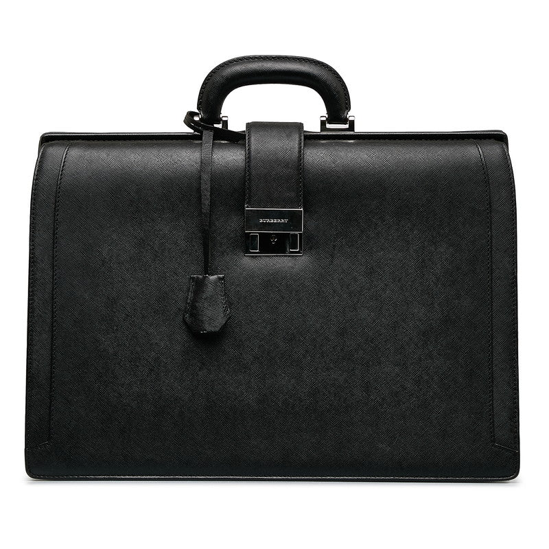 Burberry Sapphire Handbags Business Bag Black Leather Ladies Burberry