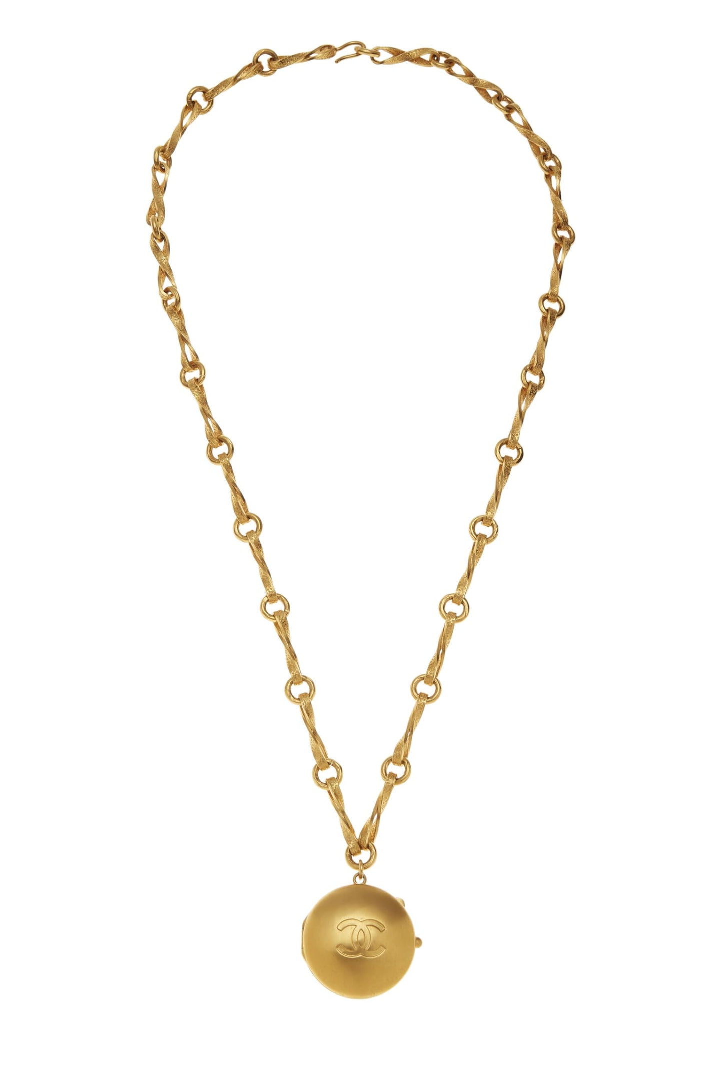 Chanel, Gold Mirror Locket Necklace, Gold