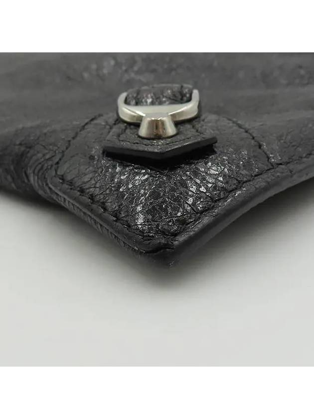 Balenciaga 362967 Black leather classic gold zip up decoration clutch bag