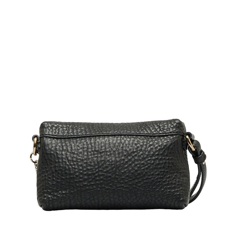 Burberry Nova Check Sliding Shoulder Bag Black Leather Ladies Burberry