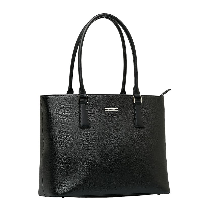Burberry Nova Check Handbag Bag Black Leather