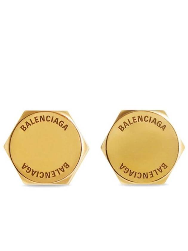 Balenciaga Garage Screw Earrings Gold