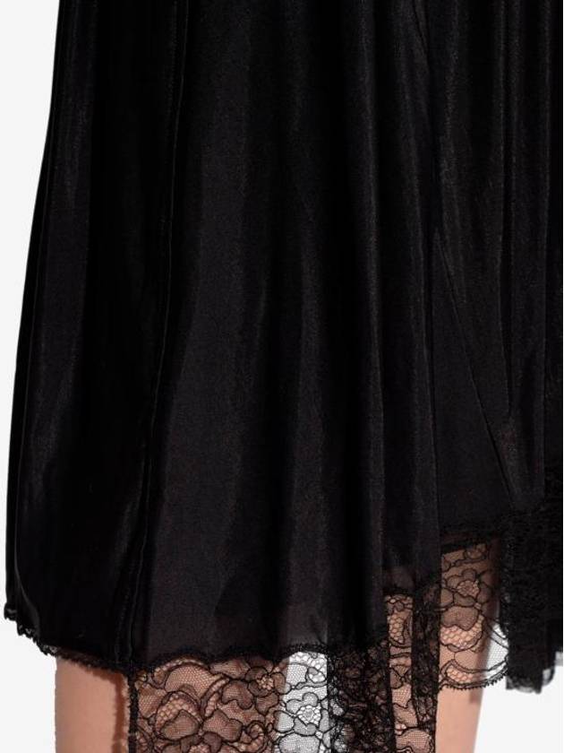 Balenciaga Lace Trimmed A-Line Skirt Black