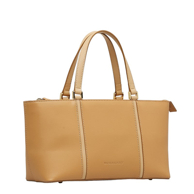 Burberry Nova Check Handbags Bag Beige Leather Ladies