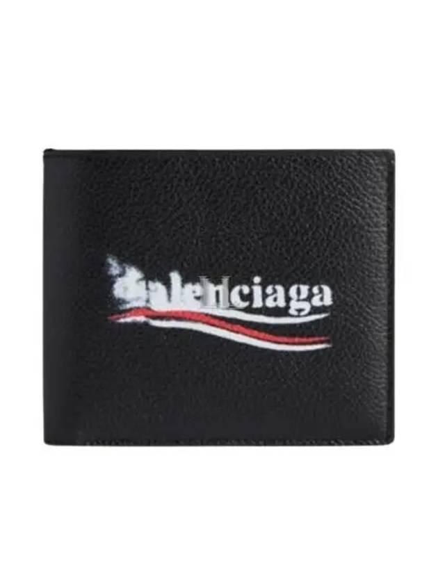 Balenciaga Wave Logo Half Wallet Black