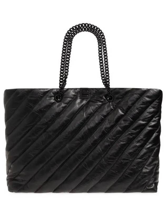 Balenciaga Crush Large Quilted Carry All Tote Bag Black