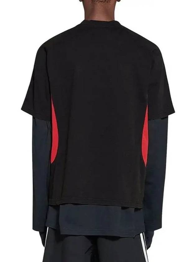 Balenciaga Logo Print Medium Fit Short Sleeve T-Shirt Black