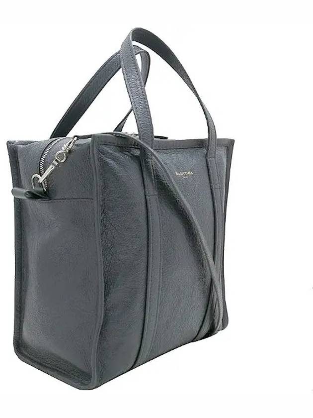 Balenciaga 513990 Gray color leather small bazaar shopper tote bag shoulder strap