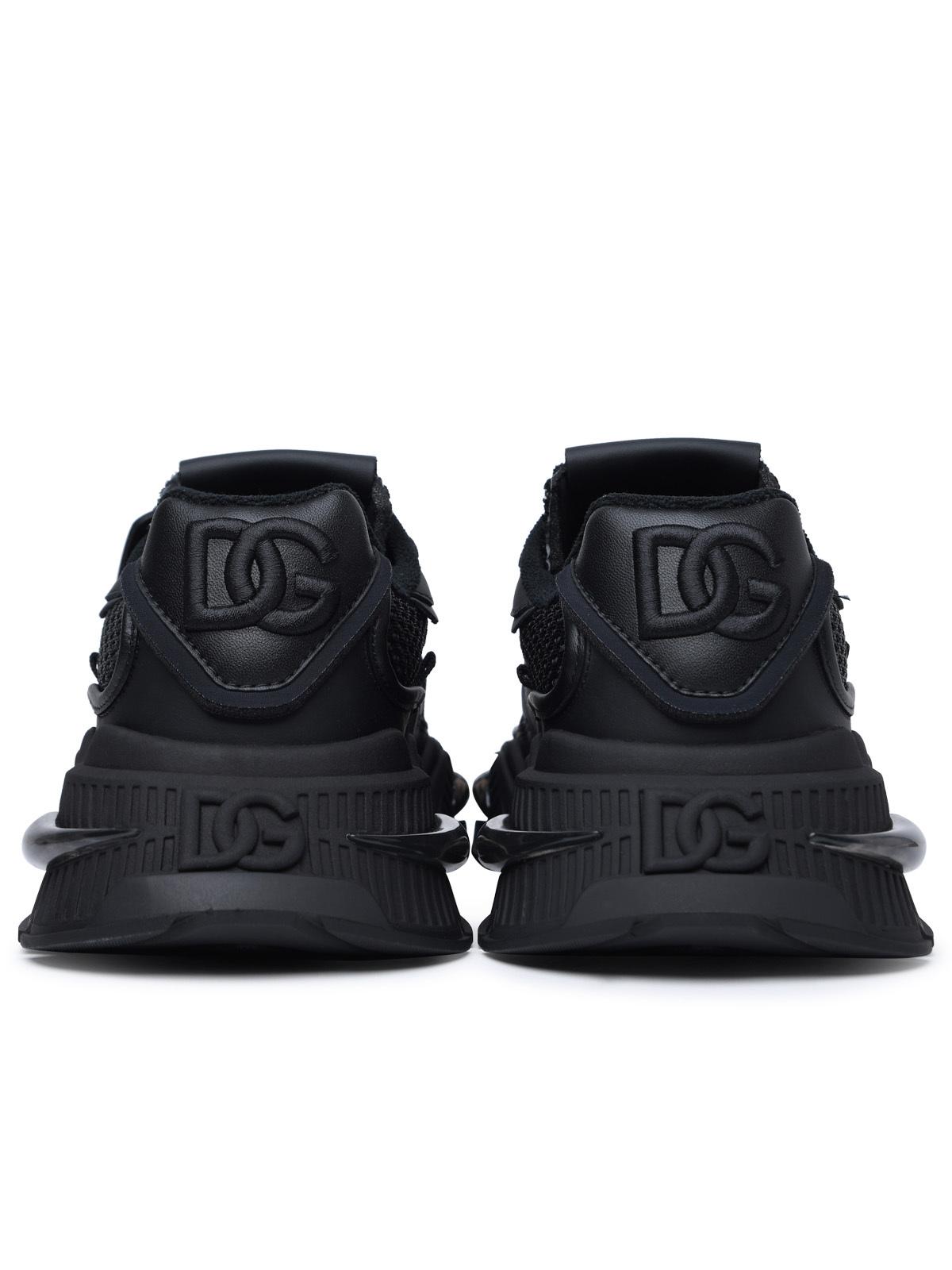 Dolce & Gabbana 'Airmaster' Black Calf Leather Blend Sneakers Men