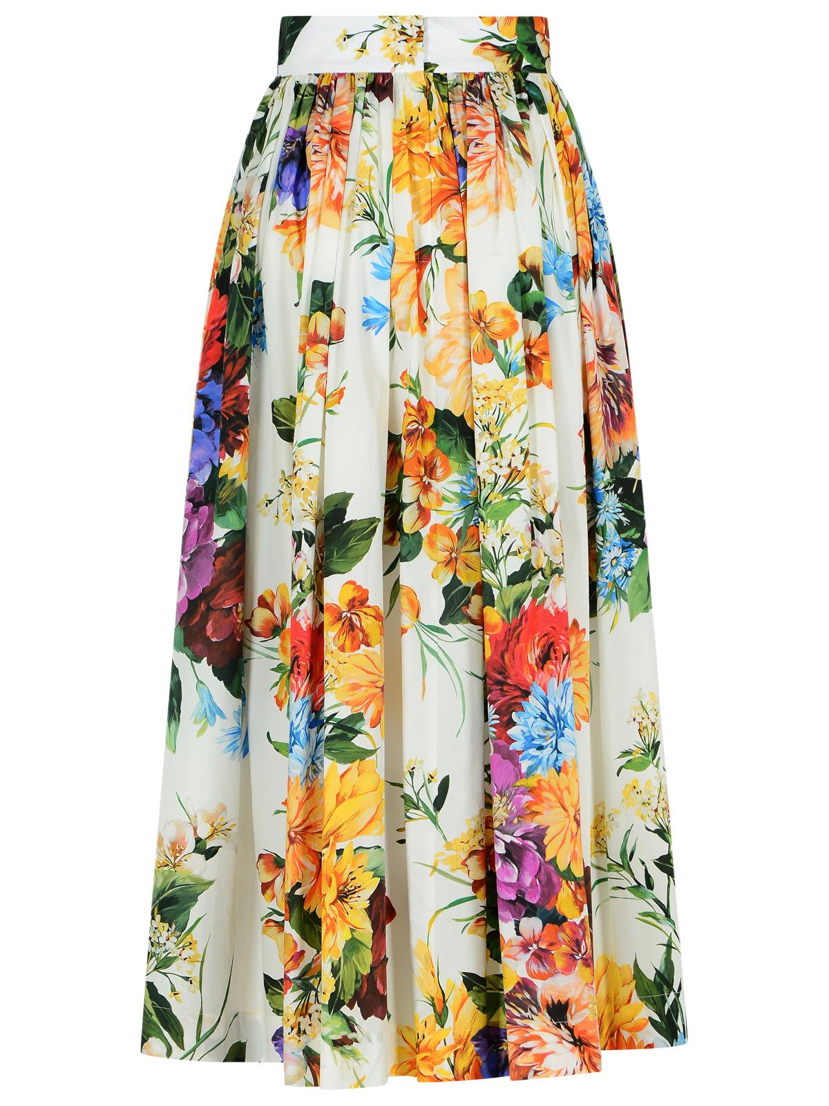 Dolce & Gabbana 'Fiorata' Multicolor Cotton Skirt Women