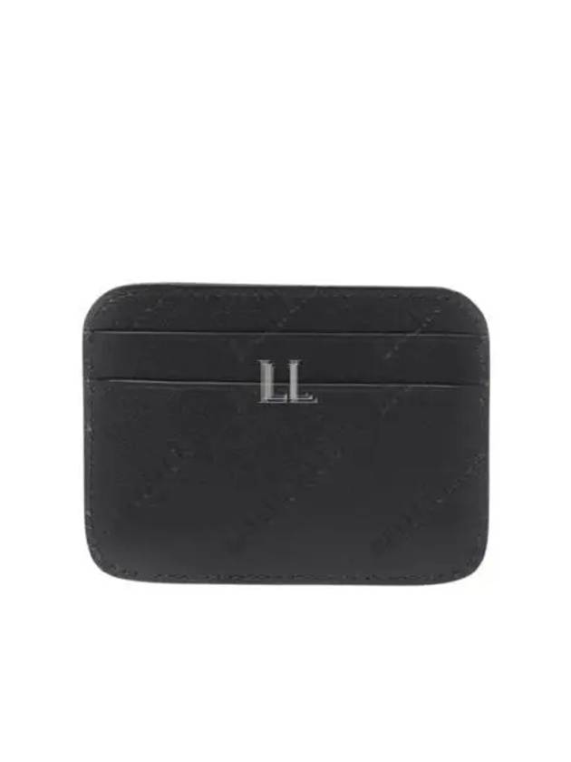 Balenciaga Embossed Logo Card Wallet Black