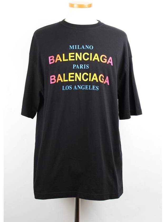 Balenciaga Rainbow logo short sleeve t shirt S