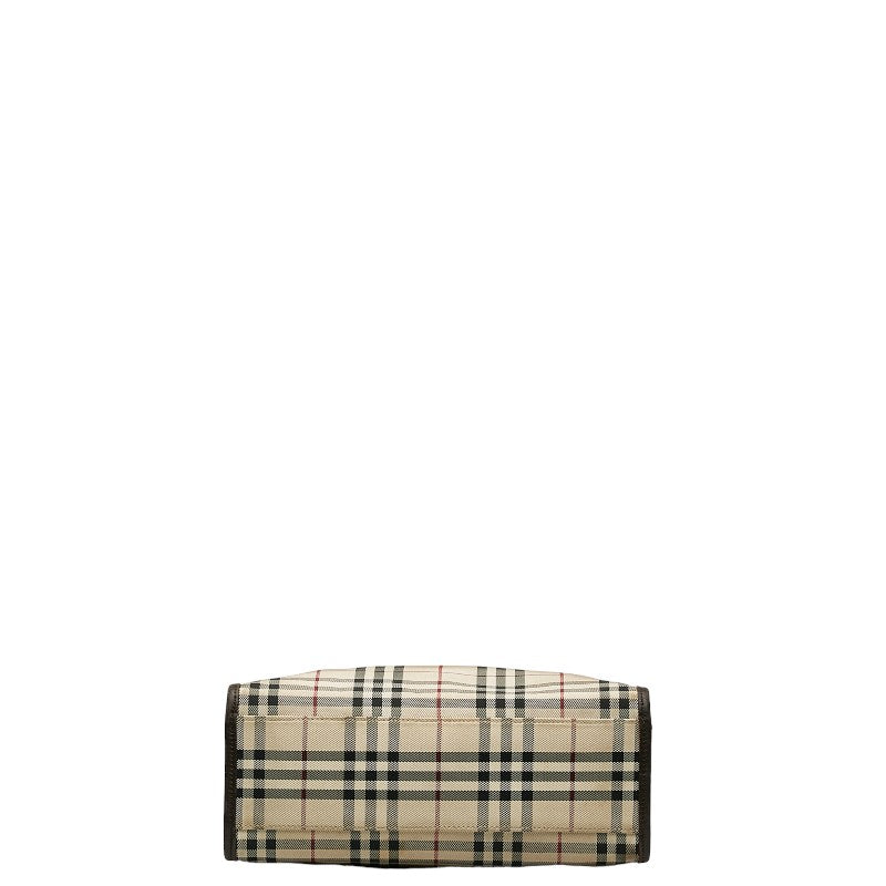 Burberry Nova Check Tote Bag Beige PVC Leather Burberry