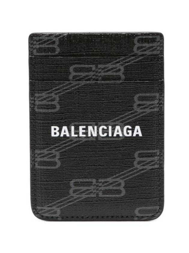 Balenciaga Signature Magnet Card Wallet Black