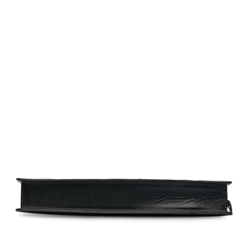Burberry Logo Business Bag Briefcase Paper Bag Black Leather Men