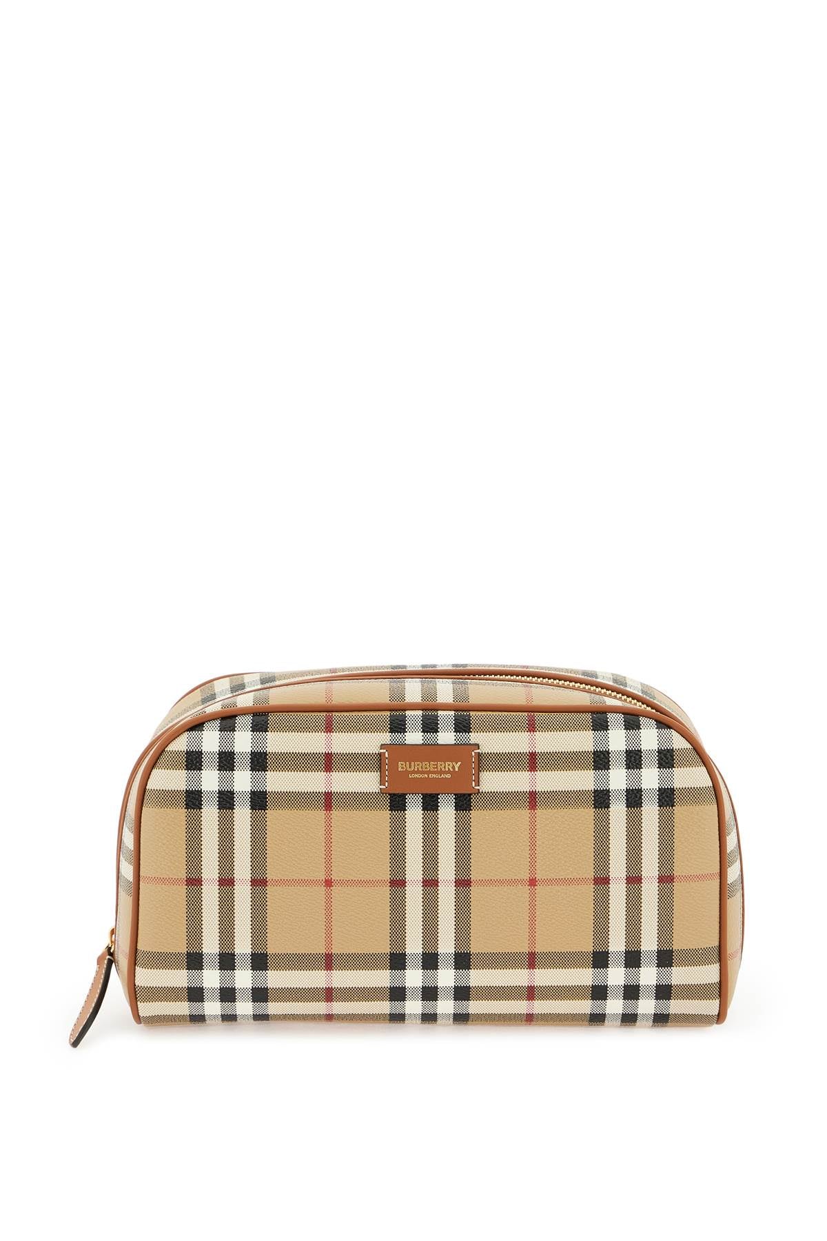 Burberry Faux Leather Tartan Beauty Case Women