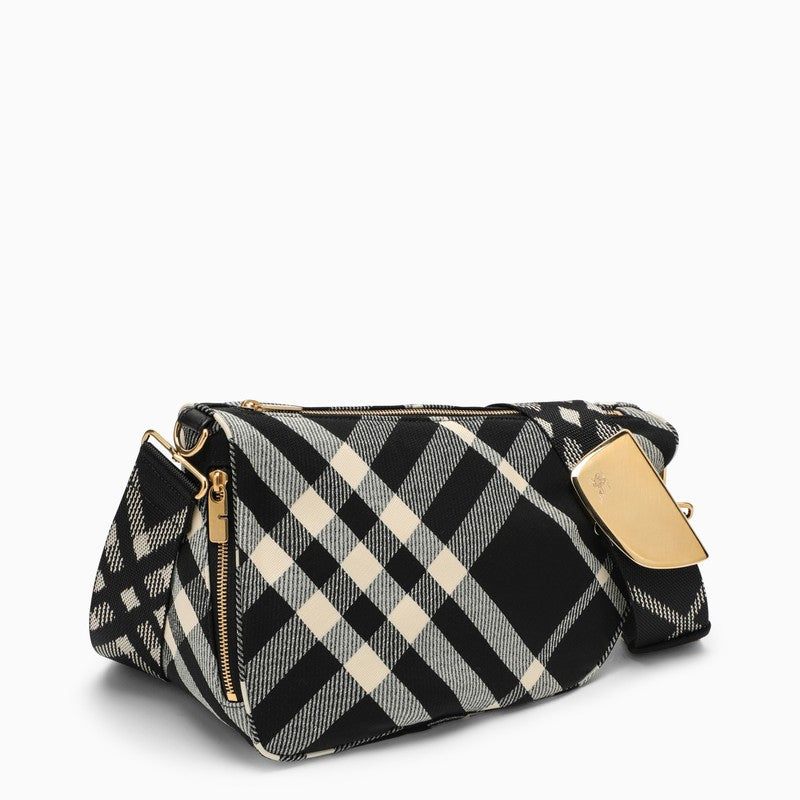 Burberry Shield Medium Bag With Black/Calico Check Pattern Women
