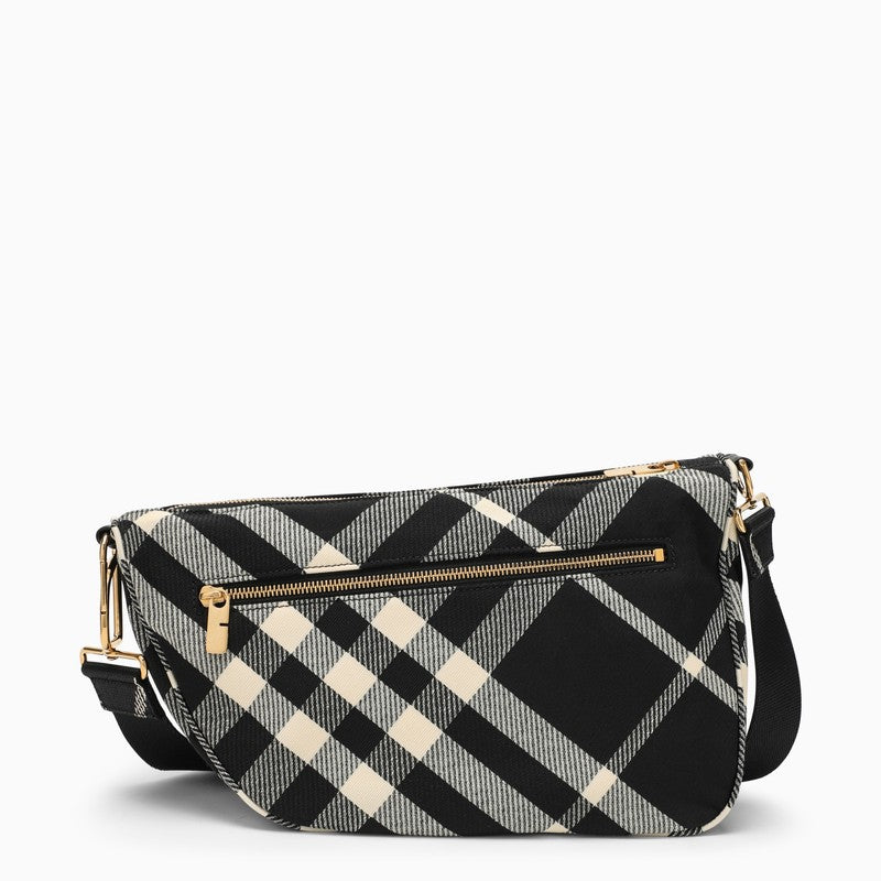 Burberry Shield Medium Bag With Black/Calico Check Pattern Women