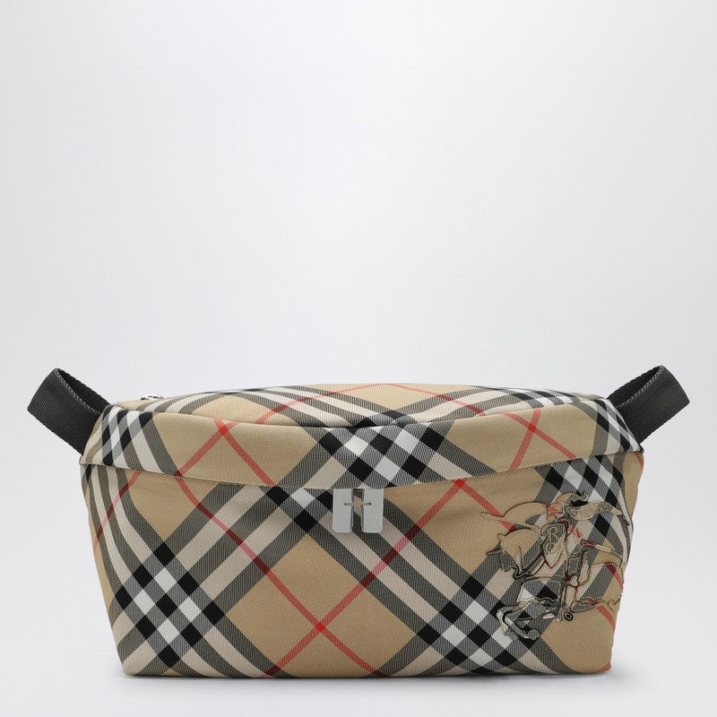 Burberry Check Patterned Beige Waist Bag Men