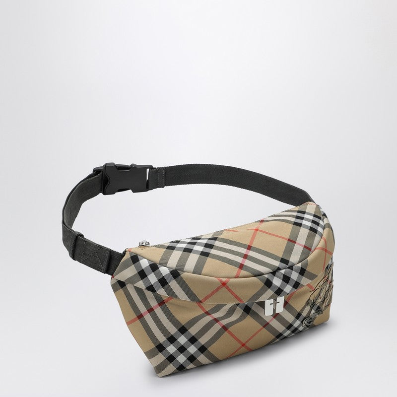 Burberry Check Patterned Beige Waist Bag Men